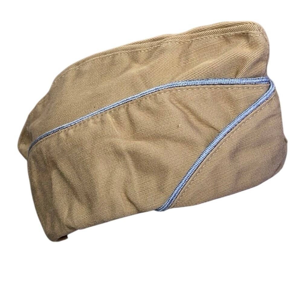 Vintage JC Penney US WW2 Era STYLE Khaki Garrison Hat Cap Army Military 7 7/8